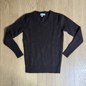 Acanthe Brown Cashmere V Neck Sweater Size 10